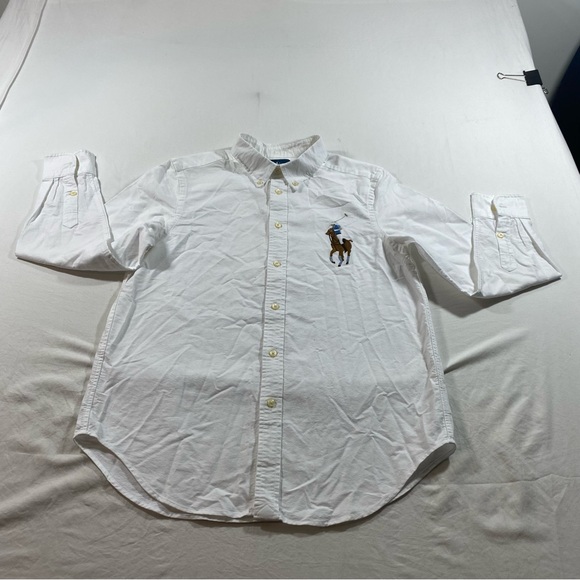 Ralph Lauren Shirt Classic White Polo Shirt long sleeve Black Label Men Large - Picture 2 of 7